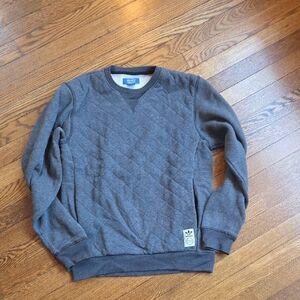 adidas Men's V-Neck Quilted Sweater in Gray